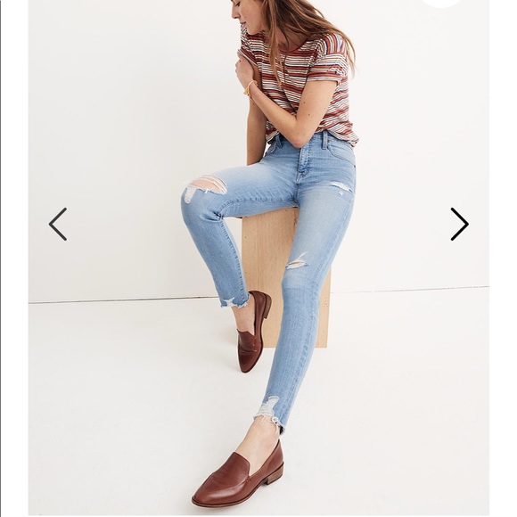 Madewell Denim - Madewell 9 in High Rise Skinny Distressed Hem
